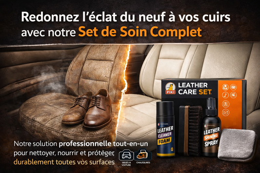 Kit Entretien Cuir Premium 4-en-1 - Nettoyage & Protection Intense