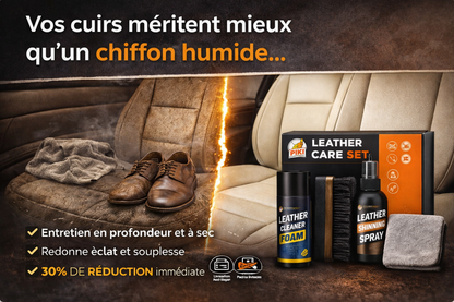 Kit Entretien Cuir Premium 4-en-1 - Nettoyage & Protection Intense