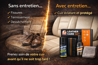 Kit Entretien Cuir Premium 4-en-1 - Nettoyage & Protection Intense